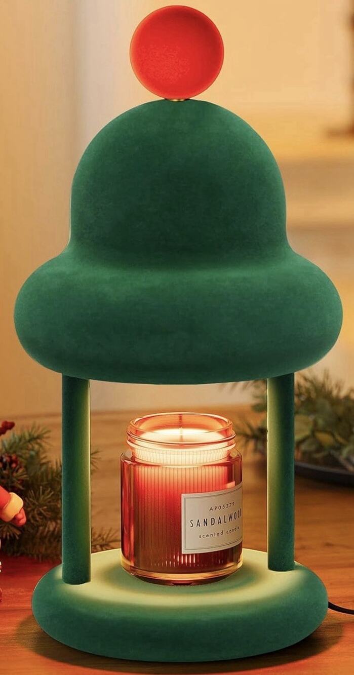 1 pc Christmas Candle Warmer Lamp w/ Timer & Flocking For Jar Candles *NO-Candle
